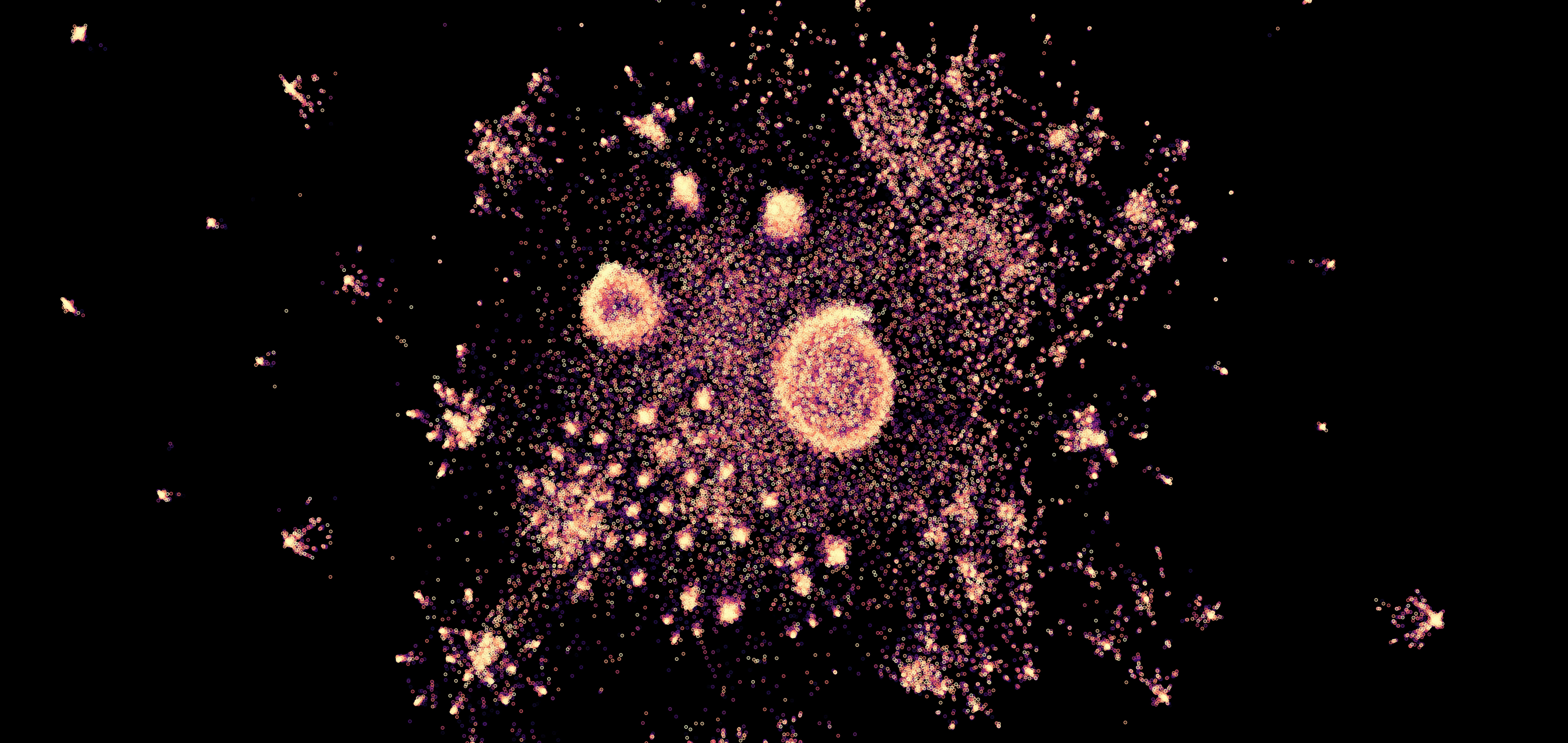 What do prime numbers 'look' like? UMAP projection of the prime numbers.
